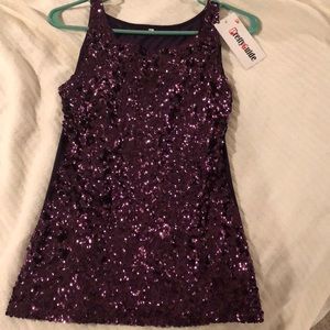 Purple sequin blouse